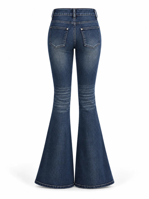Azure Butterfly Flare Jeans