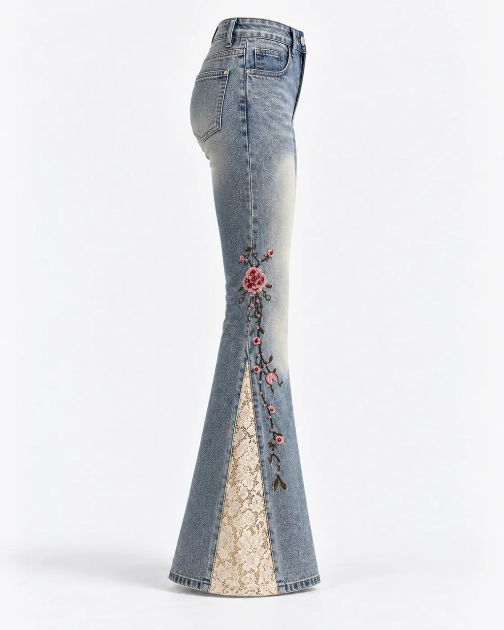 Rosebud Lace Flare Jeans