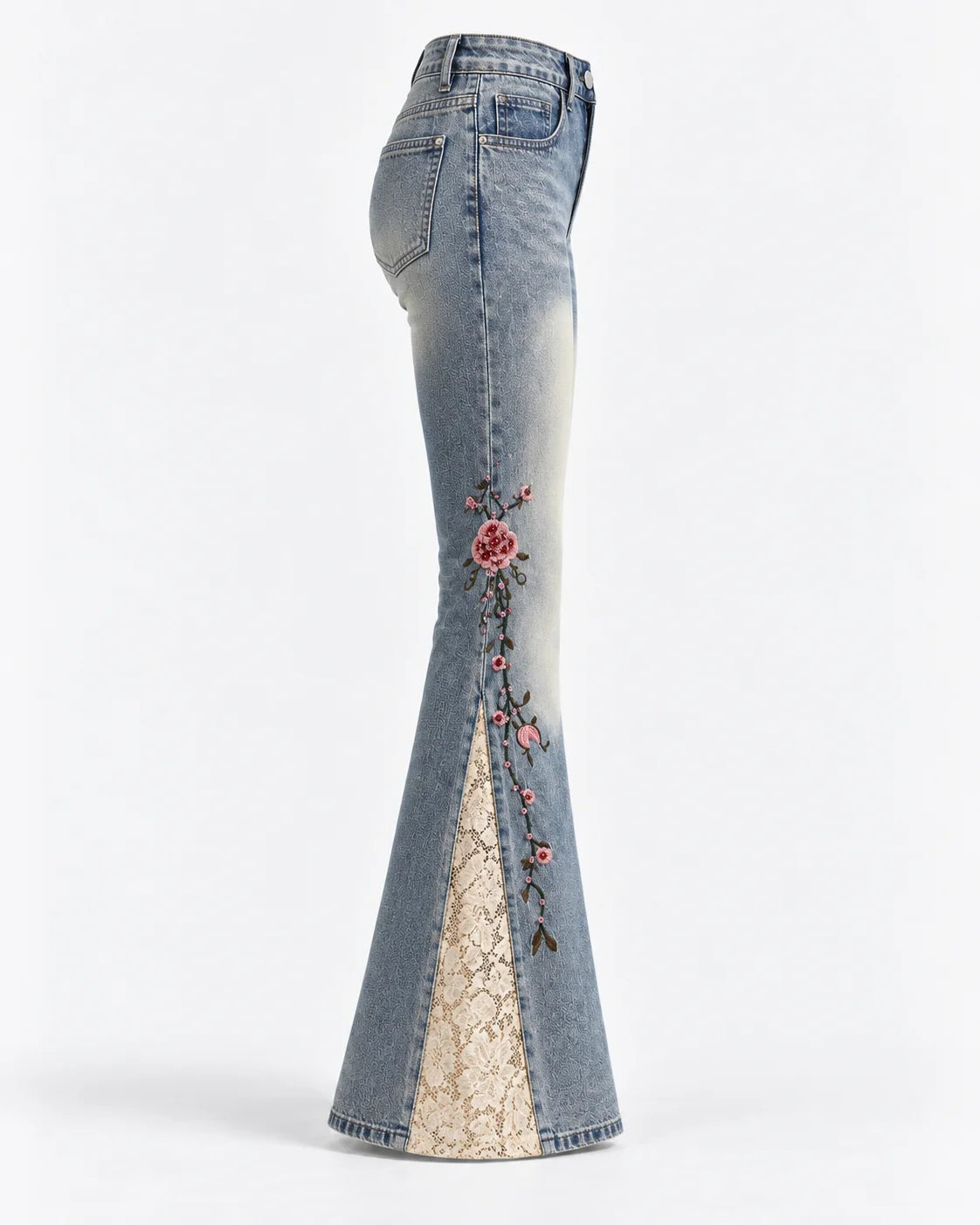 Rosebud Lace Flare Jeans