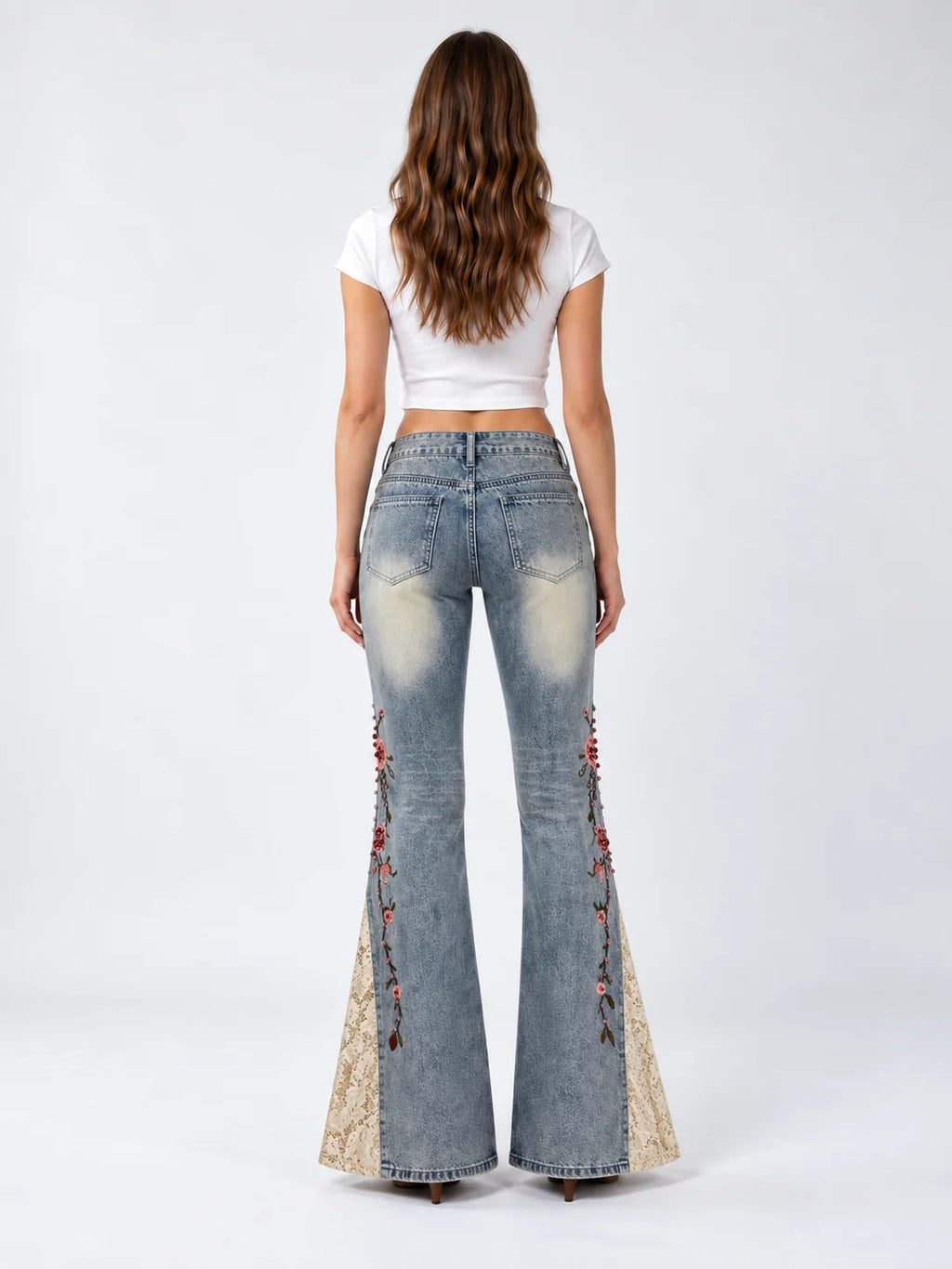 Rosebud Lace Flare Jeans