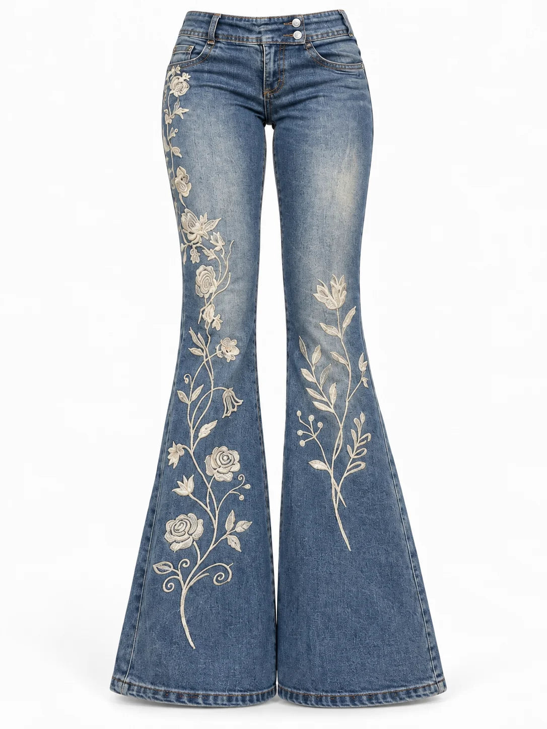 Wildflower Embroidered Flare Jeans