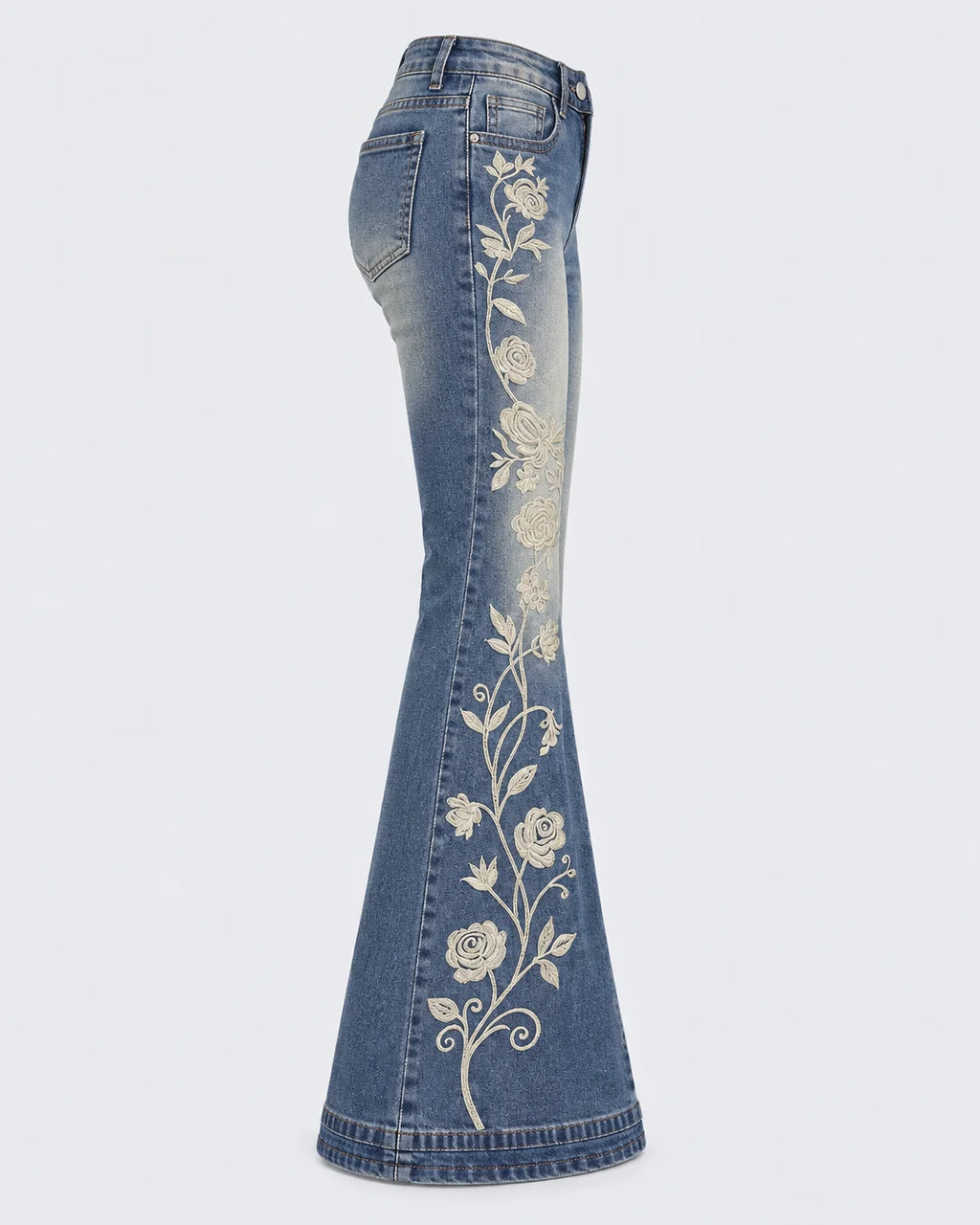 Wildflower Embroidered Flare Jeans