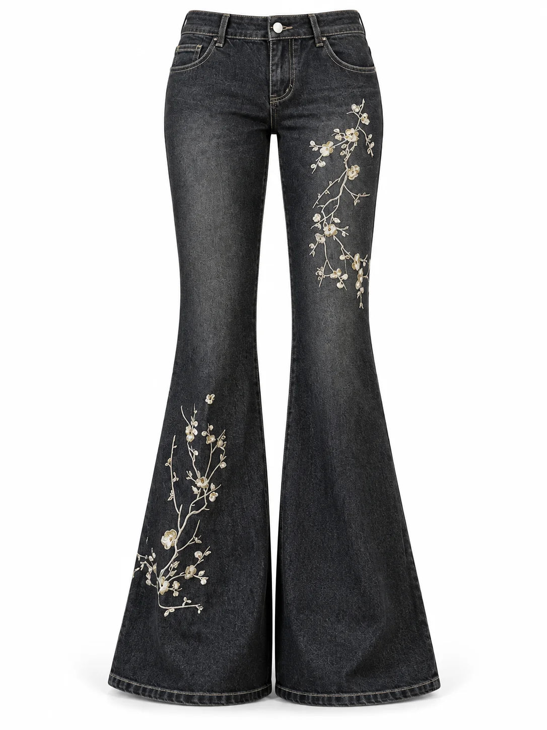 Onyx Blossom Flare Jeans
