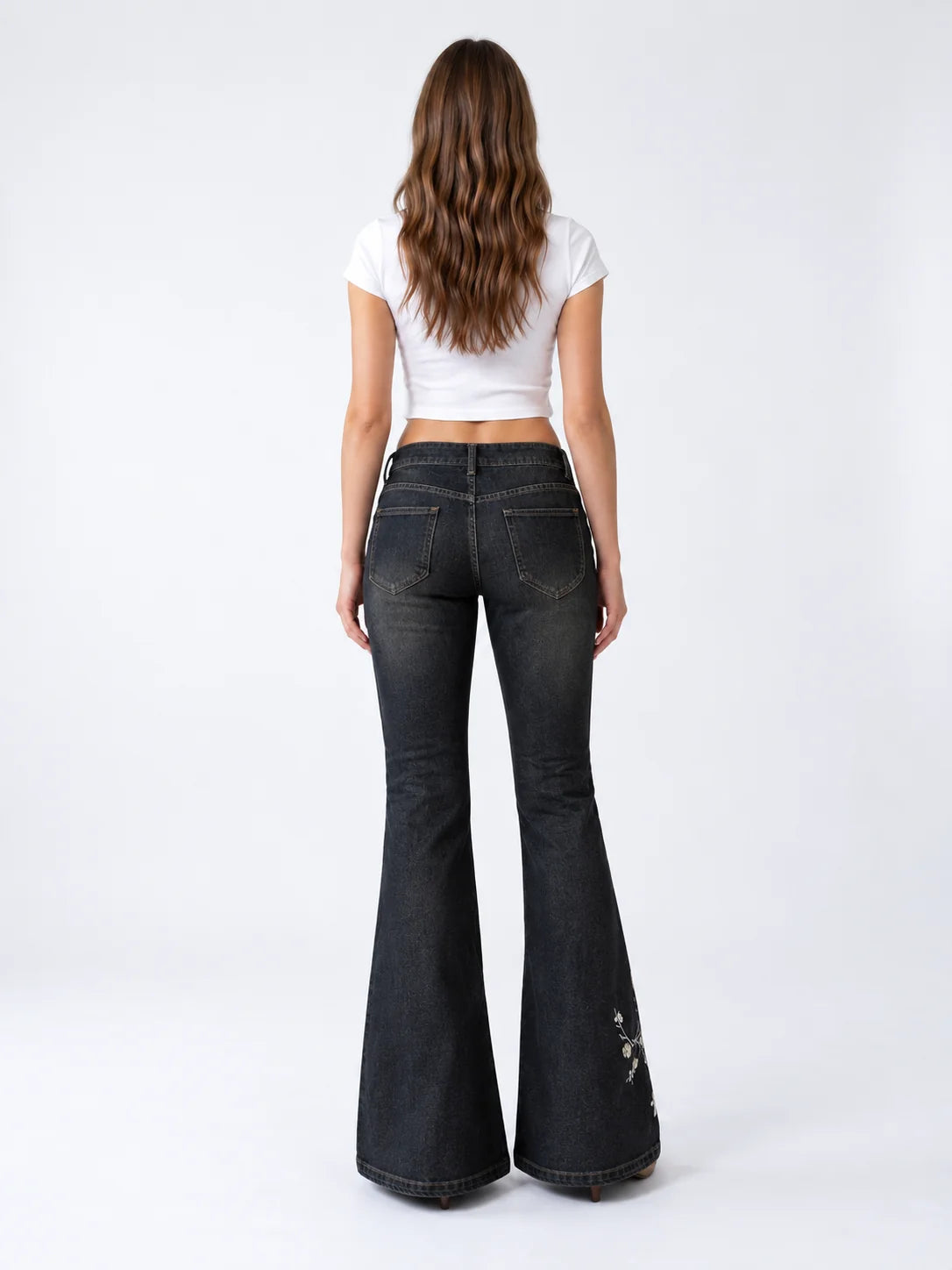 Onyx Blossom Flare Jeans