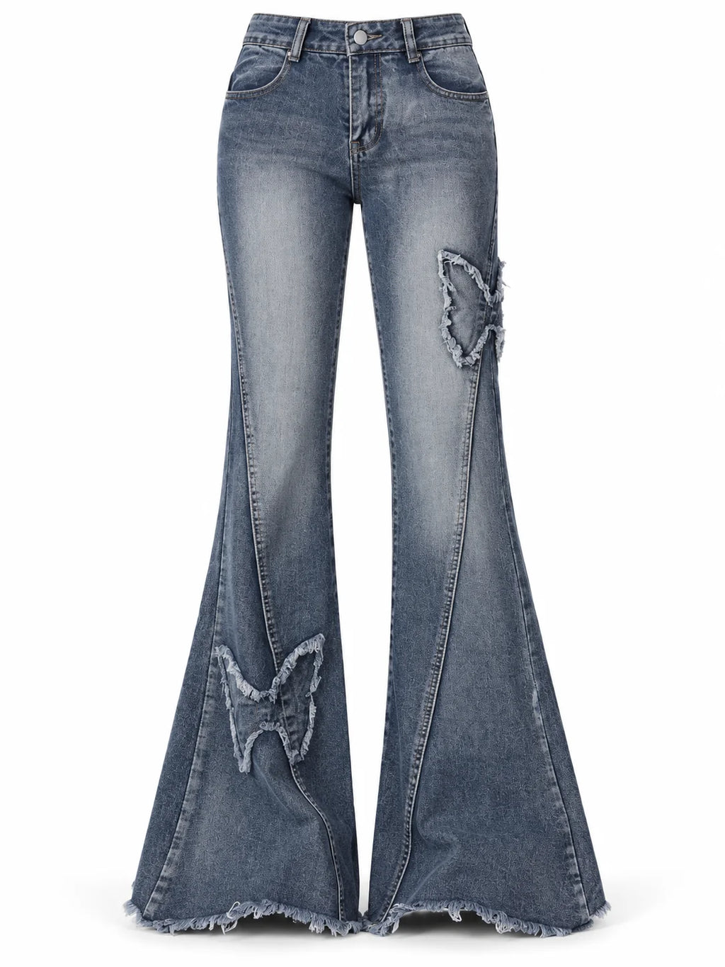 Butterfly Patch Flare Jeans