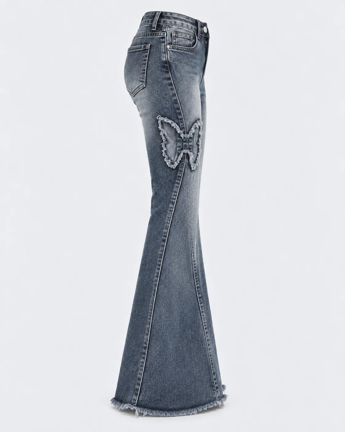 Butterfly Patch Flare Jeans