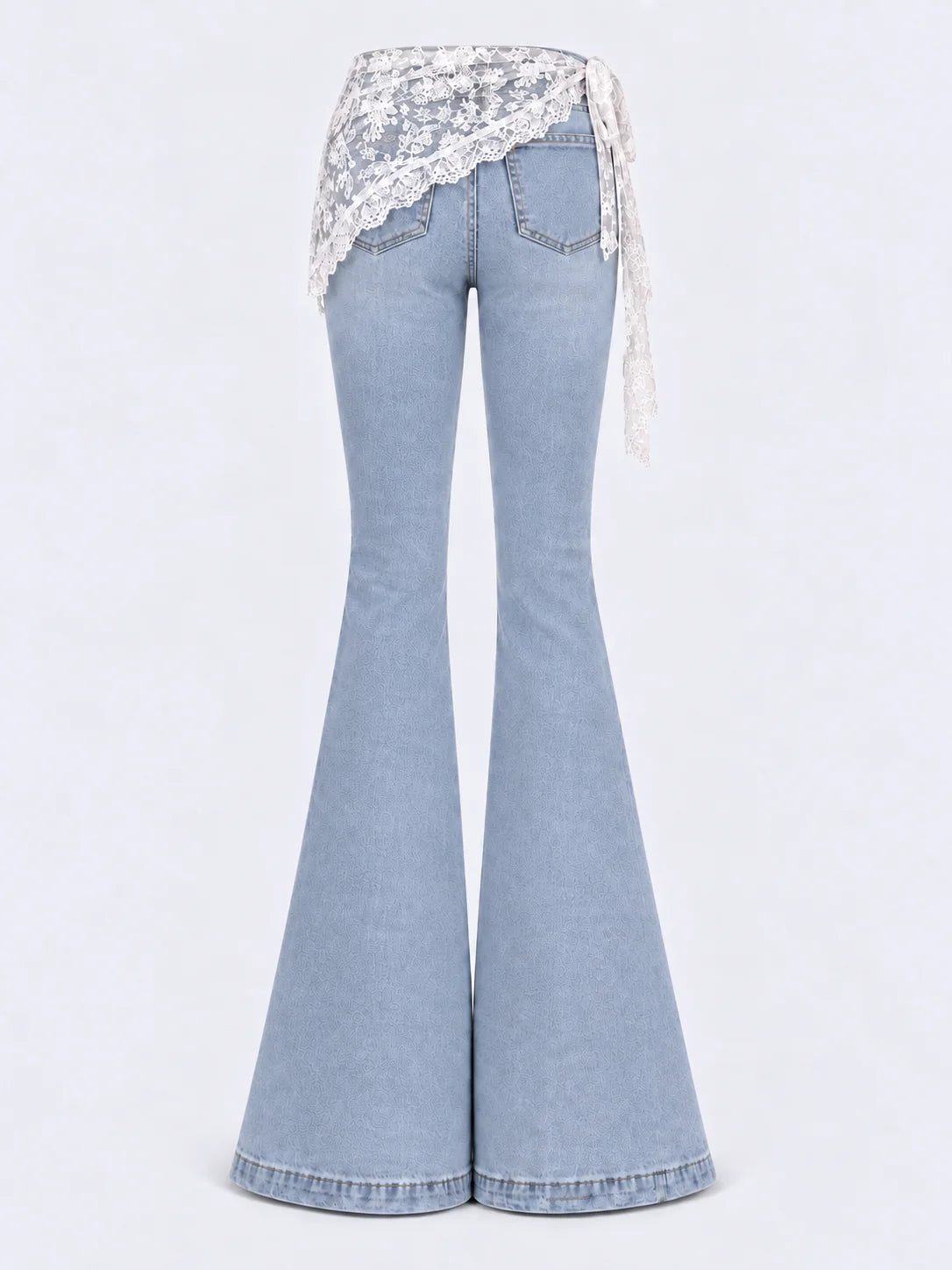 Lace Wrap Flare Jeans